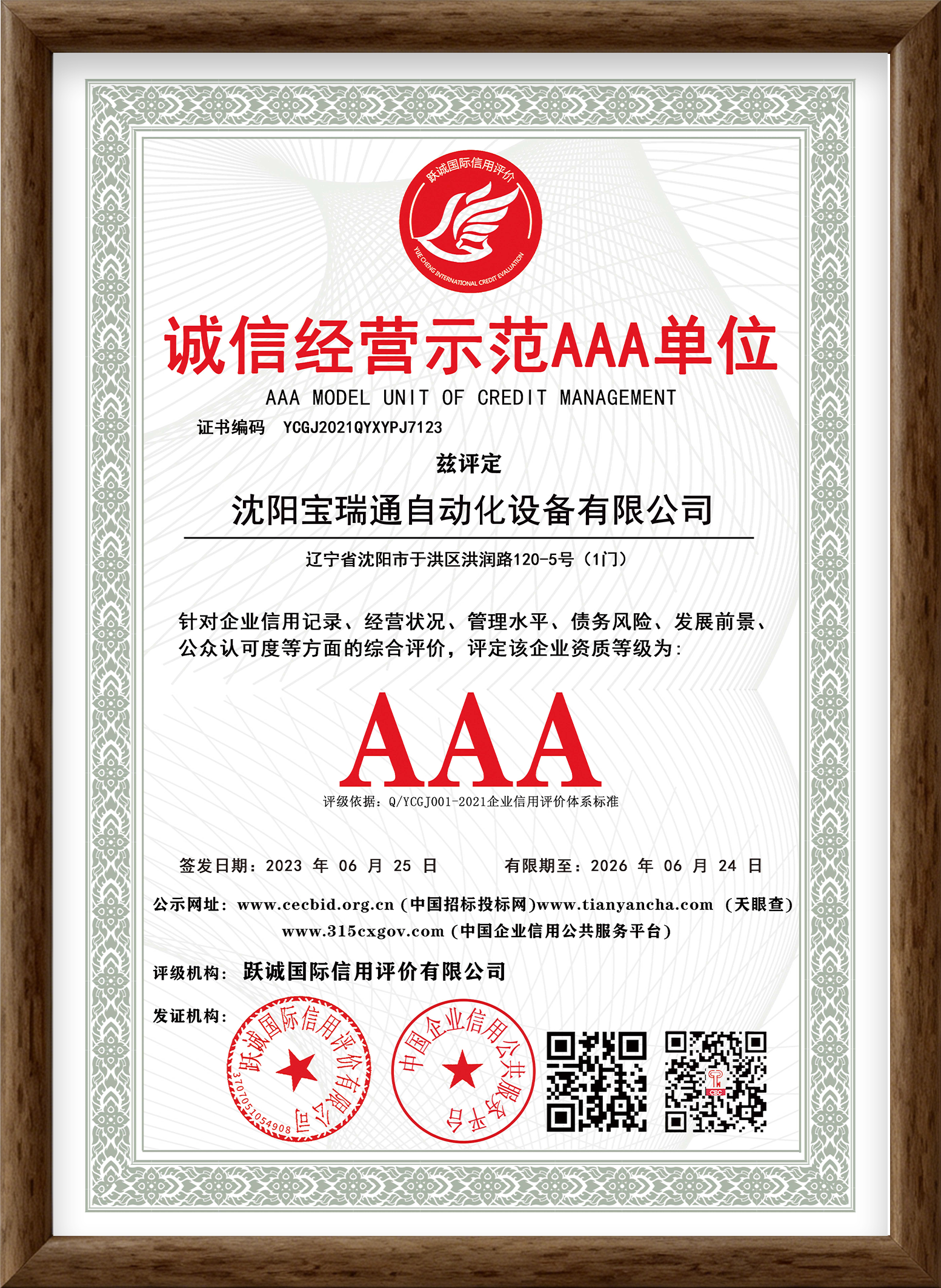 AAA model unit of credit management